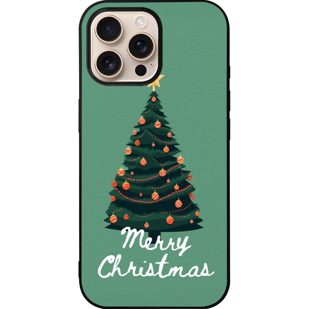 iPhone 16 Pro Max Case Hülle - Silikon schwarz Christmas 25 Xmas Tree