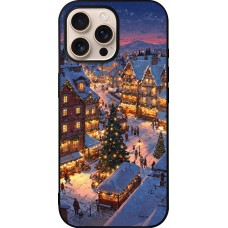 iPhone 16 Pro Max Case Hülle - Silikon schwarz Christmas 25 Xmas Village