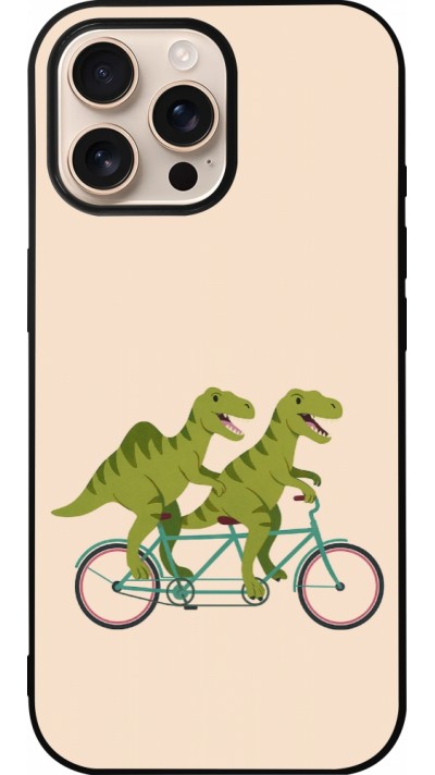 iPhone 16 Pro Max Case Hülle - Silikon schwarz Dinosaurs on bikes 2026