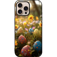 iPhone 16 Pro Max Case Hülle - Silikon schwarz Easter 2026 Decorated eggs