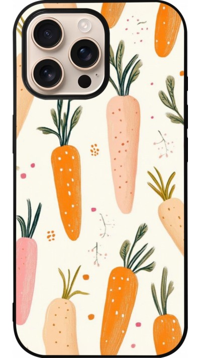 iPhone 16 Pro Max Case Hülle - Silikon schwarz Easter 2026 Illustration carrots