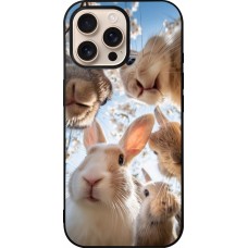 iPhone 16 Pro Max Case Hülle - Silikon schwarz Easter 2026 Rabbits