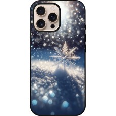 iPhone 16 Pro Max Case Hülle - Silikon schwarz Schneeflocke Solar Glanz