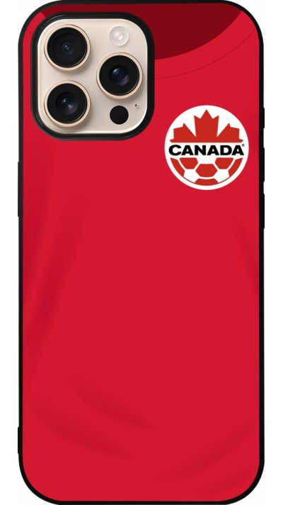 iPhone 16 Pro Max Case Hülle - Silikon schwarz Kanada 2022 personalisierbares Fussballtrikot