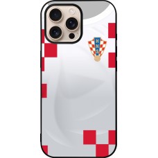 iPhone 16 Pro Max Case Hülle - Silikon schwarz Kroatien 2022 personalisierbares Fussballtrikot