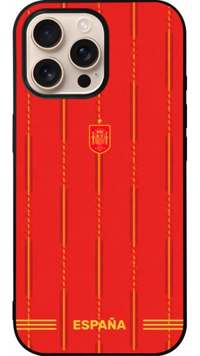 iPhone 16 Pro Max Case Hülle - Silikon schwarz Spanien 2026 personalisierbares Fussballtrikot