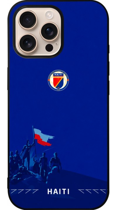 iPhone 16 Pro Max Case Hülle - Silikon schwarz Haiti 2026 personalisierbares Fussballtrikot