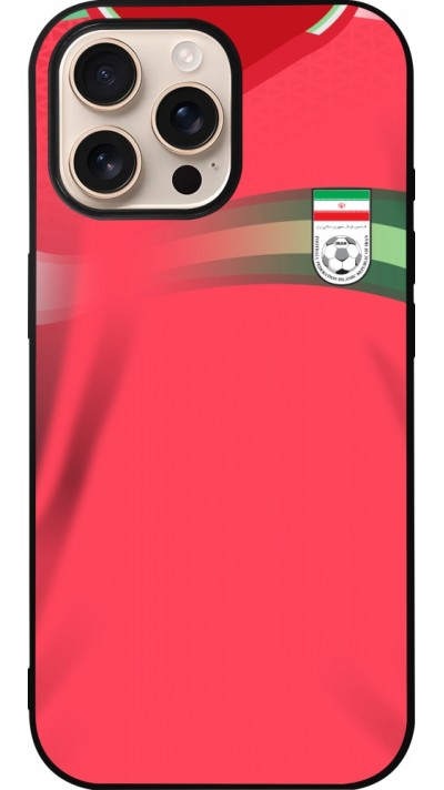 iPhone 16 Pro Max Case Hülle - Silikon schwarz Iran 2022 personalisierbares Fussballtrikot