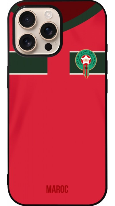 iPhone 16 Pro Max Case Hülle - Silikon schwarz Marokko 2022 personalisierbares Fussballtrikot