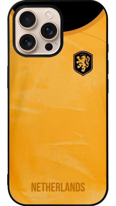 iPhone 16 Pro Max Case Hülle - Silikon schwarz Holland 2022 personalisierbares Fußballtrikot