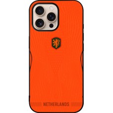iPhone 16 Pro Max Case Hülle - Silikon schwarz Niederlande 2026 personalisierbares Fussballtrikot