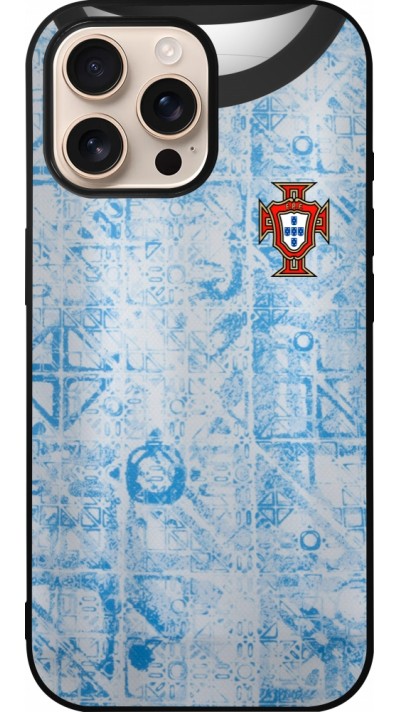 iPhone 16 Pro Max Case Hülle - Silikon schwarz Portugal Away personalisierbares Fussballtrikot