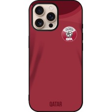 iPhone 16 Pro Max Case Hülle - Silikon schwarz Katar 2022 personalisierbares Fussballtrikot