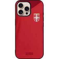 iPhone 16 Pro Max Case Hülle - Silikon schwarz Serbien 2022 personalisierbares Fussballtrikot