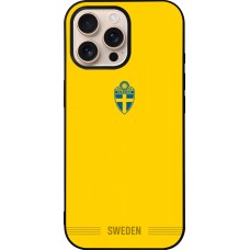 iPhone 16 Pro Max Case Hülle - Silikon schwarz Schweden 2026 personalisierbares Fussballtrikot