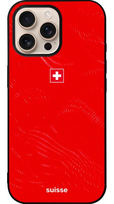 iPhone 16 Pro Max Case Hülle - Silikon schwarz Schweiz 2026 personalisierbares Fussballtrikot