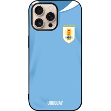 iPhone 16 Pro Max Case Hülle - Silikon schwarz Uruguay 2022 personalisierbares Fussballtrikot