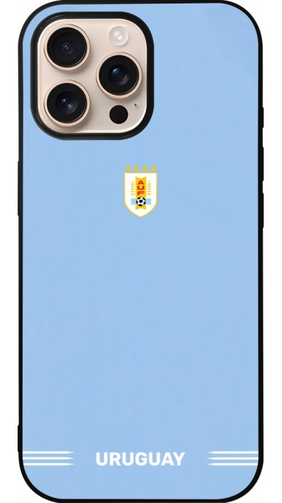 iPhone 16 Pro Max Case Hülle - Silikon schwarz Uruguay 2026 personalisierbares Fussballtrikot