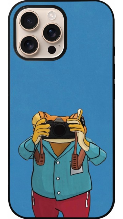 iPhone 16 Pro Max Case Hülle - Silikon schwarz Frog with camera DTMF