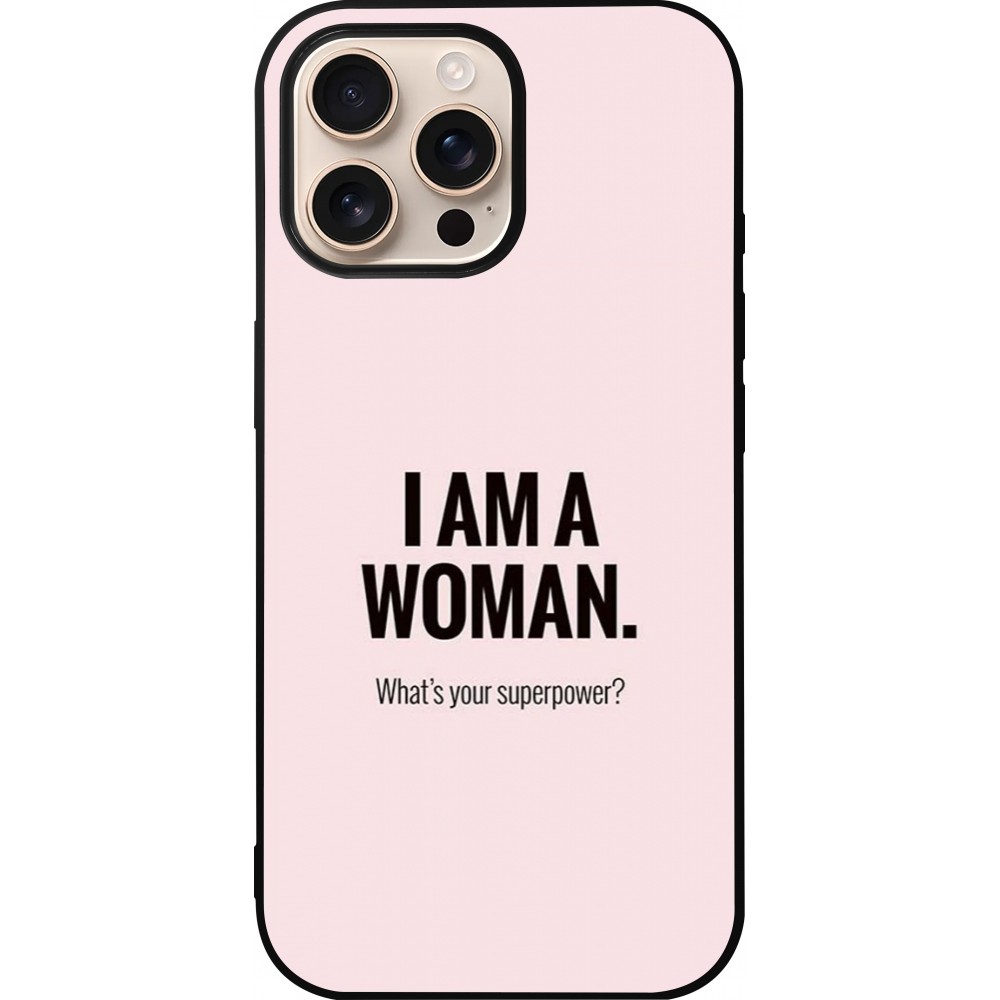 iPhone 16 Pro Max Case Hülle - Silikon schwarz I am a woman