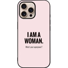 iPhone 16 Pro Max Case Hülle - Silikon schwarz I am a woman