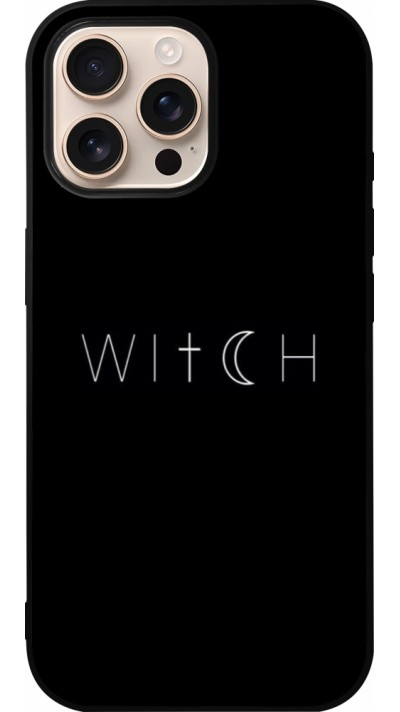 iPhone 16 Pro Max Case Hülle - Silikon schwarz Halloween 22 witch word