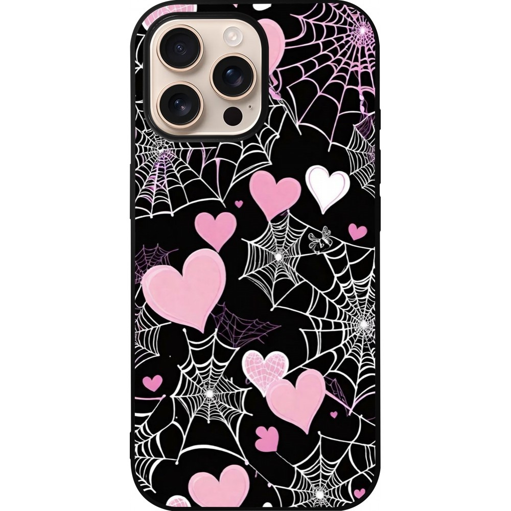 iPhone 16 Pro Max Case Hülle - Silikon schwarz Halloween 2024 girly