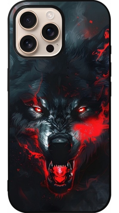 iPhone 16 Pro Max Case Hülle - Silikon schwarz Halloween 2024 mad werewolf