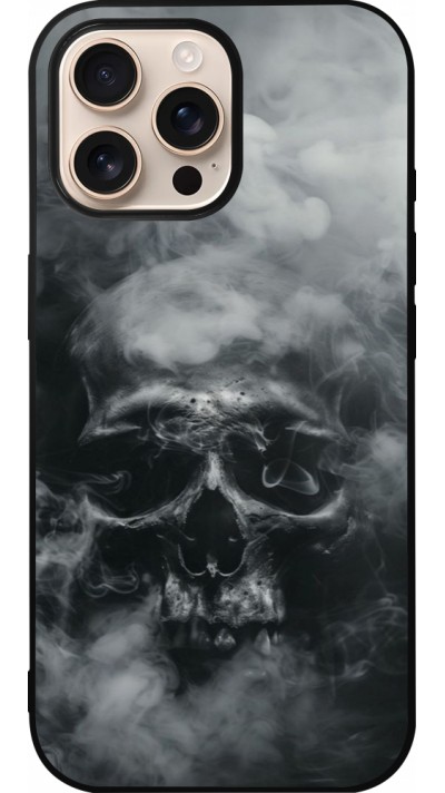 iPhone 16 Pro Max Case Hülle - Silikon schwarz Halloween 2024 smoky skull