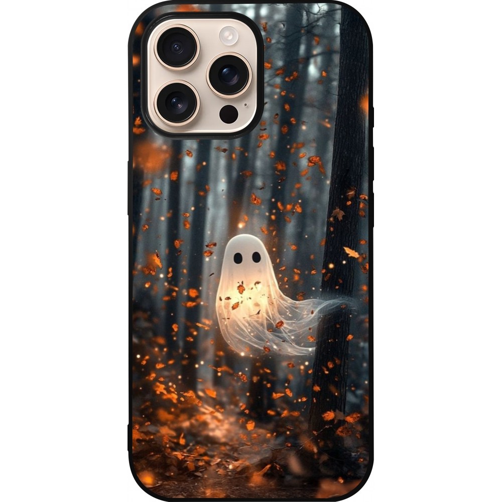iPhone 16 Pro Max Case Hülle - Silikon schwarz Halloween 2025 Ghost in the forest