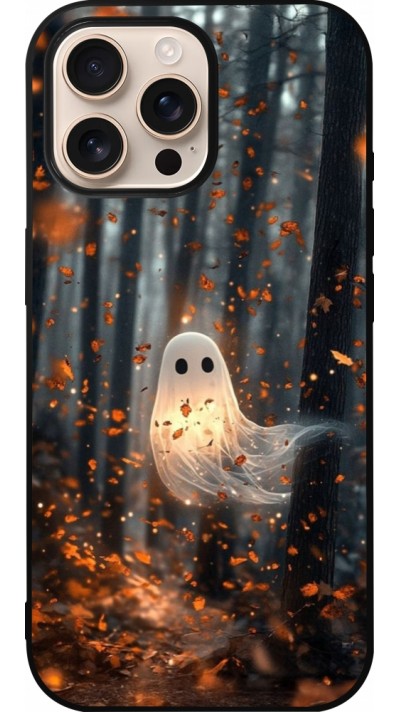 iPhone 16 Pro Max Case Hülle - Silikon schwarz Halloween 2025 Ghost in the forest