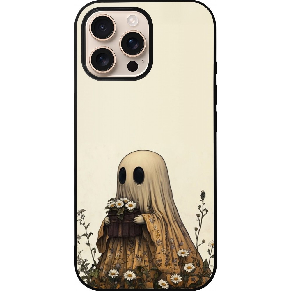 iPhone 16 Pro Max Case Hülle - Silikon schwarz Halloween 2025 Ghost gardener