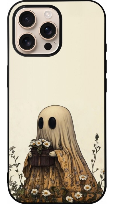 iPhone 16 Pro Max Case Hülle - Silikon schwarz Halloween 2025 Ghost gardener