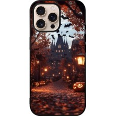 iPhone 16 Pro Max Case Hülle - Silikon schwarz Halloween 2025 Haunted house