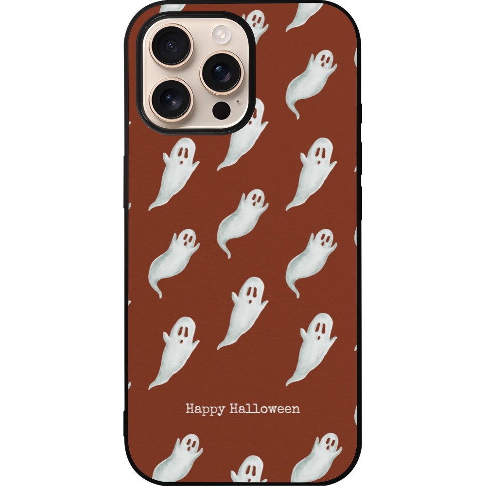 iPhone 16 Pro Max Case Hülle - Silikon schwarz Halloween 2025 Pattern of ghosts