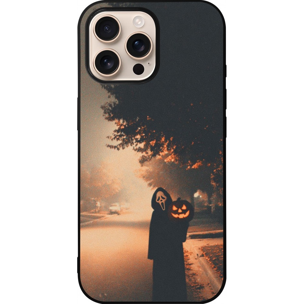 iPhone 16 Pro Max Case Hülle - Silikon schwarz Halloween 2025 Scream