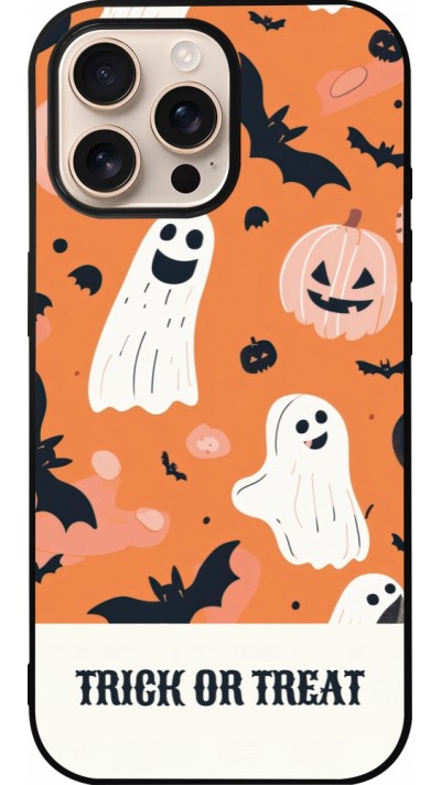 Coque iPhone 16 Pro Max - Silicone rigide noir Halloween 2025 Trick treat Coque iPhone 16 Pro Max - Silicone rigide noir Halloween 2025 Trick treat