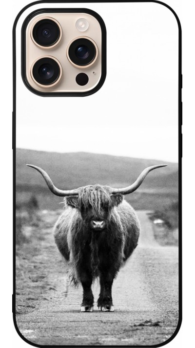 iPhone 16 Pro Max Case Hülle - Silikon schwarz Highland cattle
