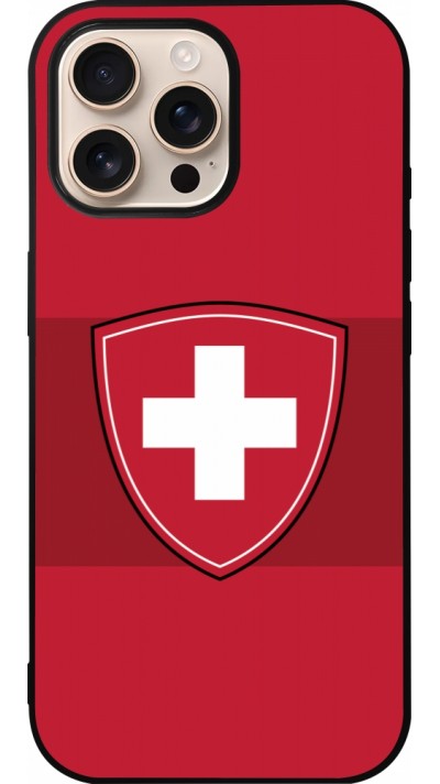 iPhone 16 Pro Max Case Hülle - Silikon schwarz Hockey World Championship Ecusson Suisse