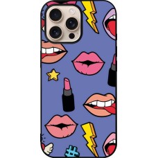 iPhone 16 Pro Max Case Hülle - Silikon schwarz Lips and lipgloss