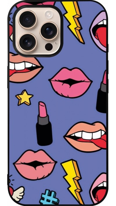 iPhone 16 Pro Max Case Hülle - Silikon schwarz Lips and lipgloss