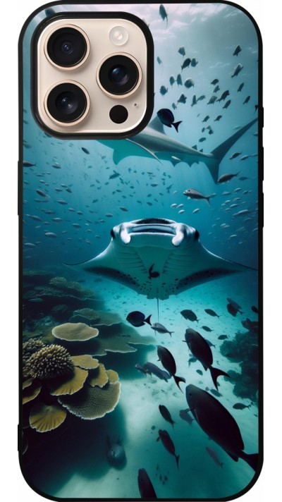 iPhone 16 Pro Max Case Hülle - Silikon schwarz Manta Lagune Reinigung