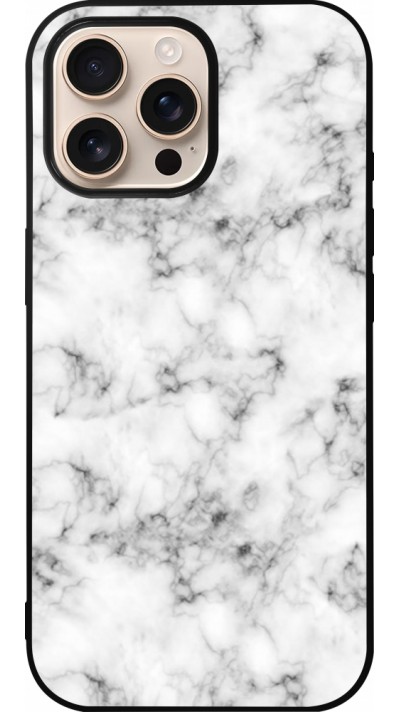 iPhone 16 Pro Max Case Hülle - Silikon schwarz Marble 01