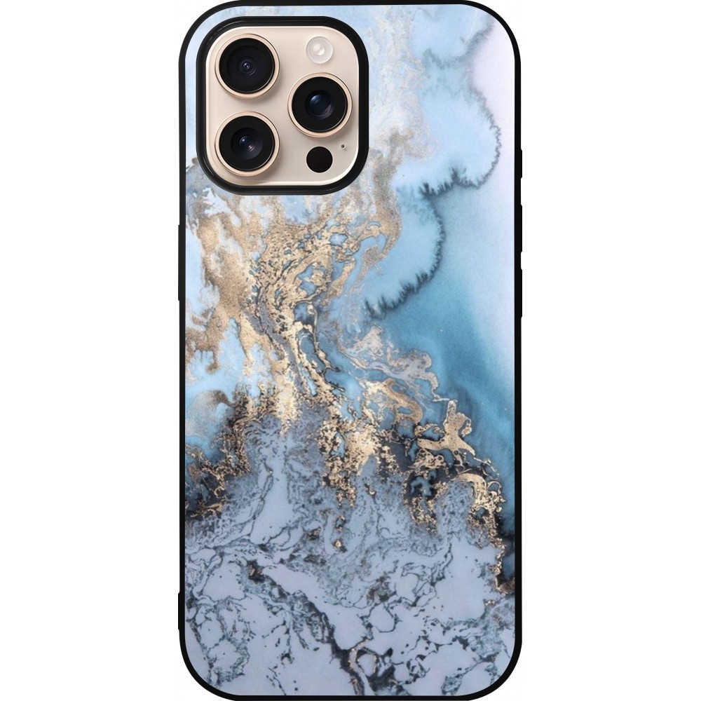 iPhone 16 Pro Max Case Hülle - Silikon schwarz Marble 04