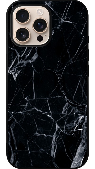 iPhone 16 Pro Max Case Hülle - Silikon schwarz Marble Black 01