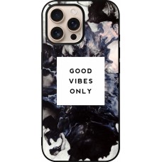 iPhone 16 Pro Max Case Hülle - Silikon schwarz Marble Good Vibes Only