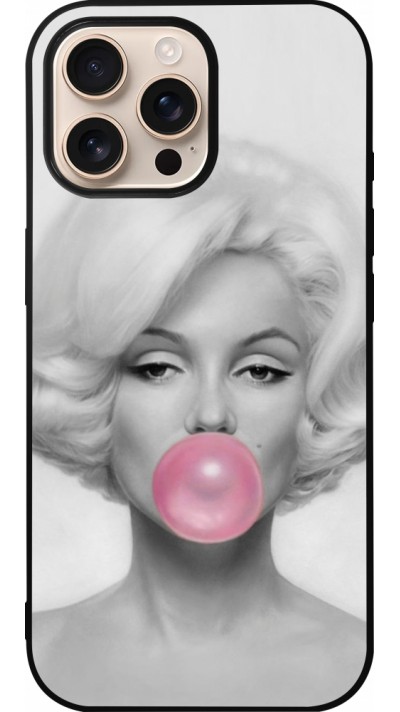 iPhone 16 Pro Max Case Hülle - Silikon schwarz Marilyn Bubble