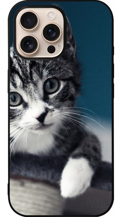 iPhone 16 Pro Max Case Hülle - Silikon schwarz Meow 23