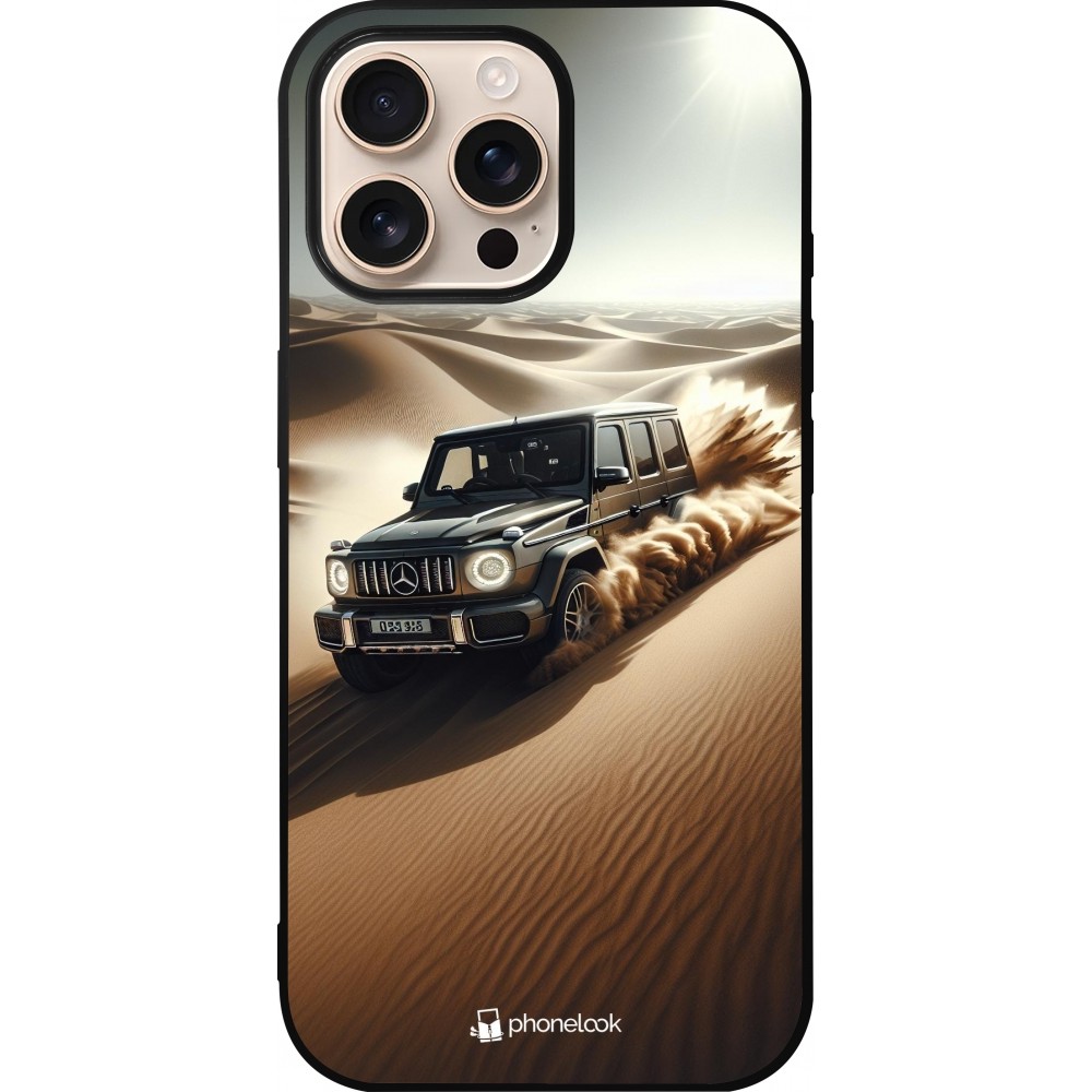 iPhone 16 Pro Max Case Hülle - Silikon schwarz Mercedes G Drift Wueste
