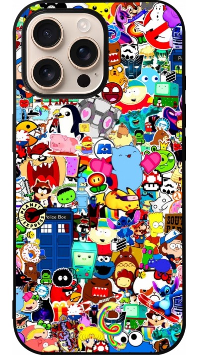 iPhone 16 Pro Max Case Hülle - Silikon schwarz Mixed cartoons